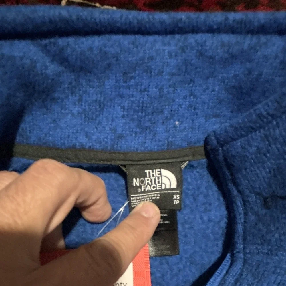 The North Face Men's Blue Fleece 1/4 Zip Mock Neck Pullover Sweatshirt XS